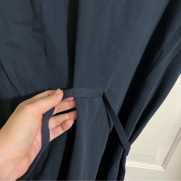 Coach Logo T-Shirt Midi Dress Blue Purple Stripe Self Tie Small M2 - Picture 7 of 10